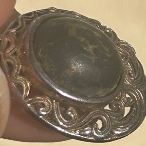 Vintage Moss Agate Pendant STS  925 Silver - No Chain